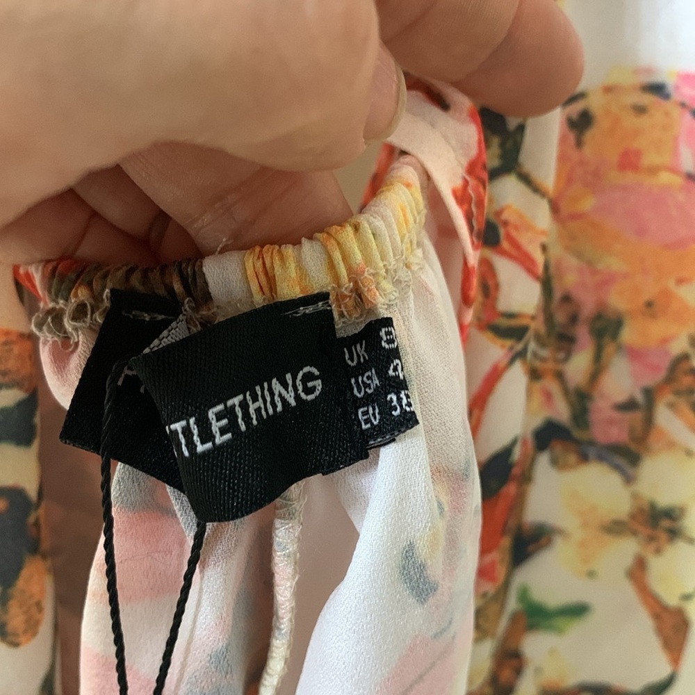 🌷3 for$25🌷PrettyLittleThing, US 4, Orange Yellow & Brown Floral Maxi Dress, NWT - Picture 8 of 10